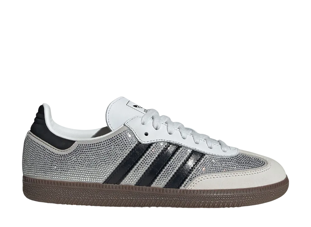 アディダスオリジナルス ウィメンズ サンバ OG ラインストーン "クリスタルホワイト/コアホワイト/シルバーメタリック"