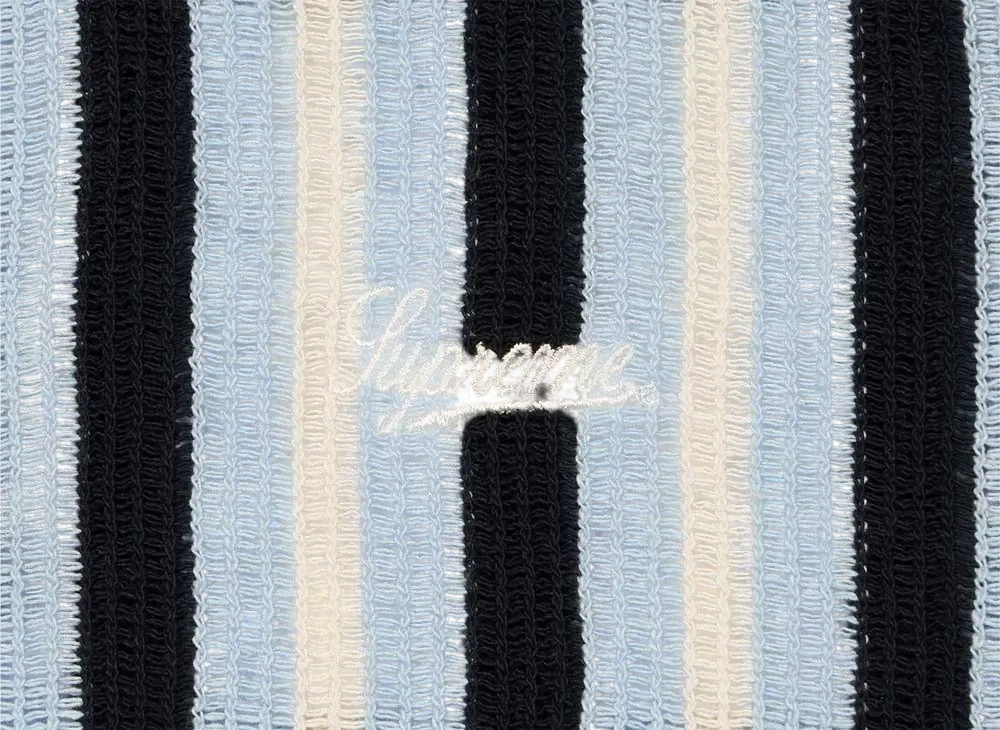 Supreme Open Knit Stripe Zip Polo 