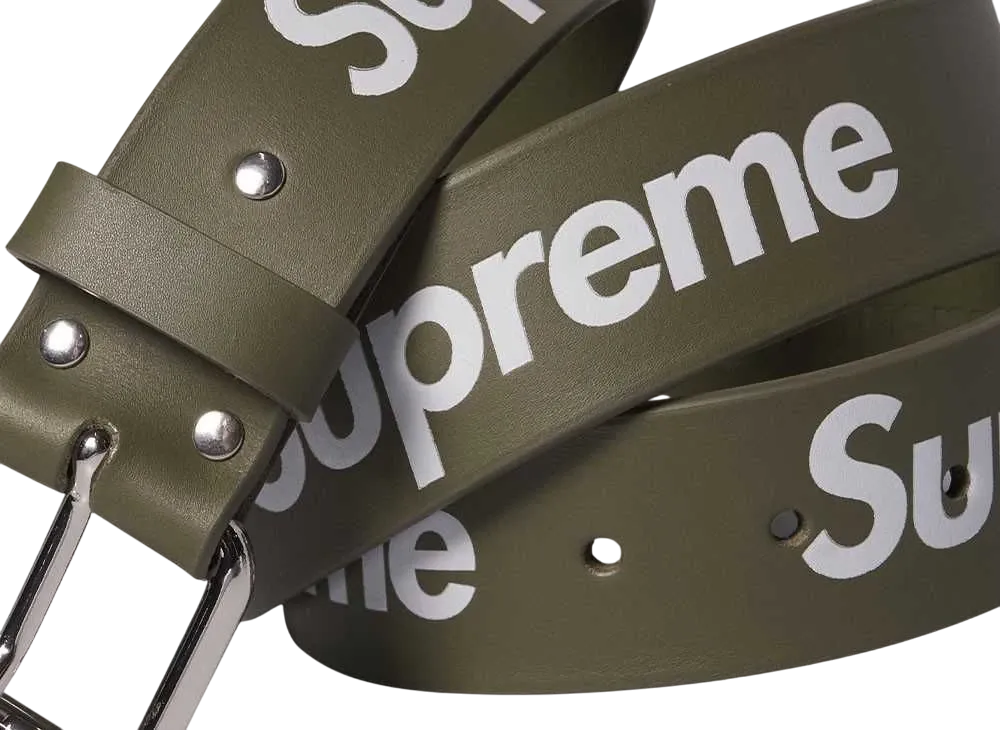 ベルト Supreme Repeat Leather Belt olive 22ss Supreme Repeat Leather Belt 