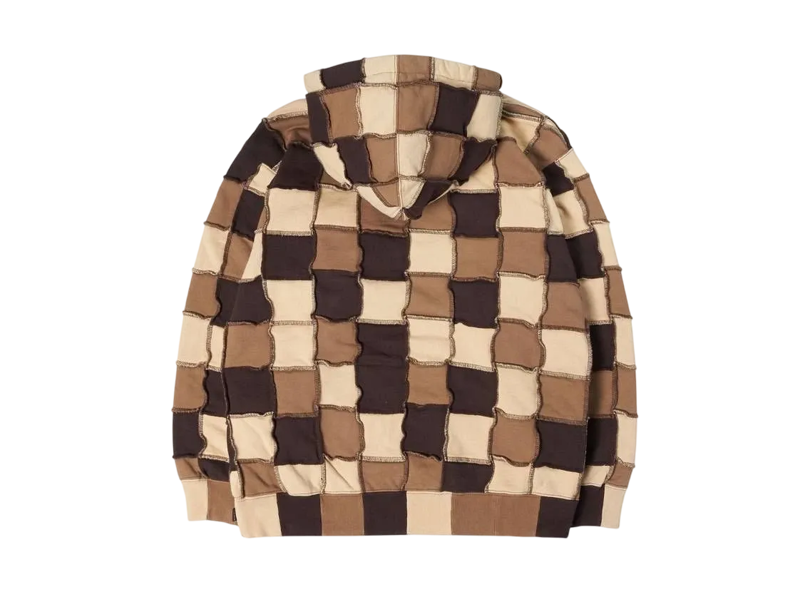 Supreme Reverse Patchwork Zip Up Hooded Sweatshirt 