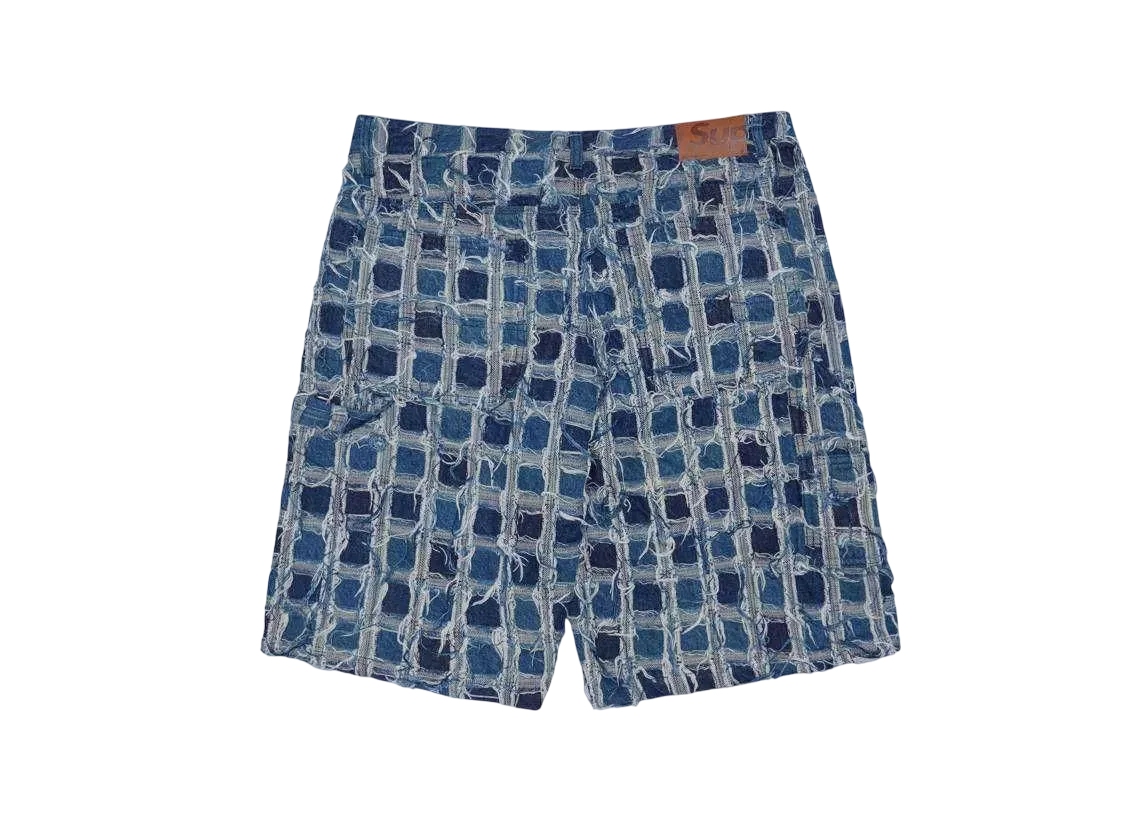 Supreme Frayed Patchwork Baggy Denim Short 