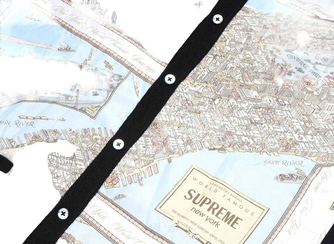 Supreme Silk Map Cardigan 