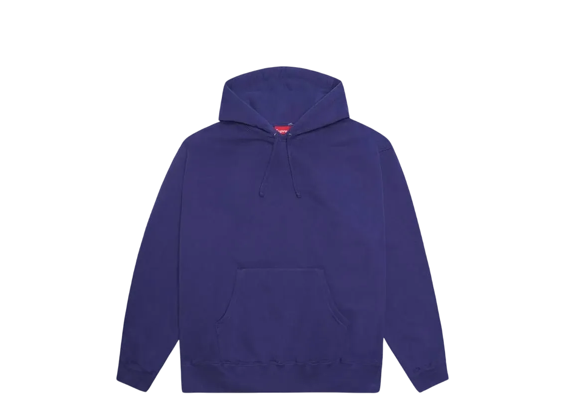 Supreme ネイビー サテン アップリケ フーディー スウェットシャツ Supreme Satin Applique Hooded Sweatshirt (23FW) 