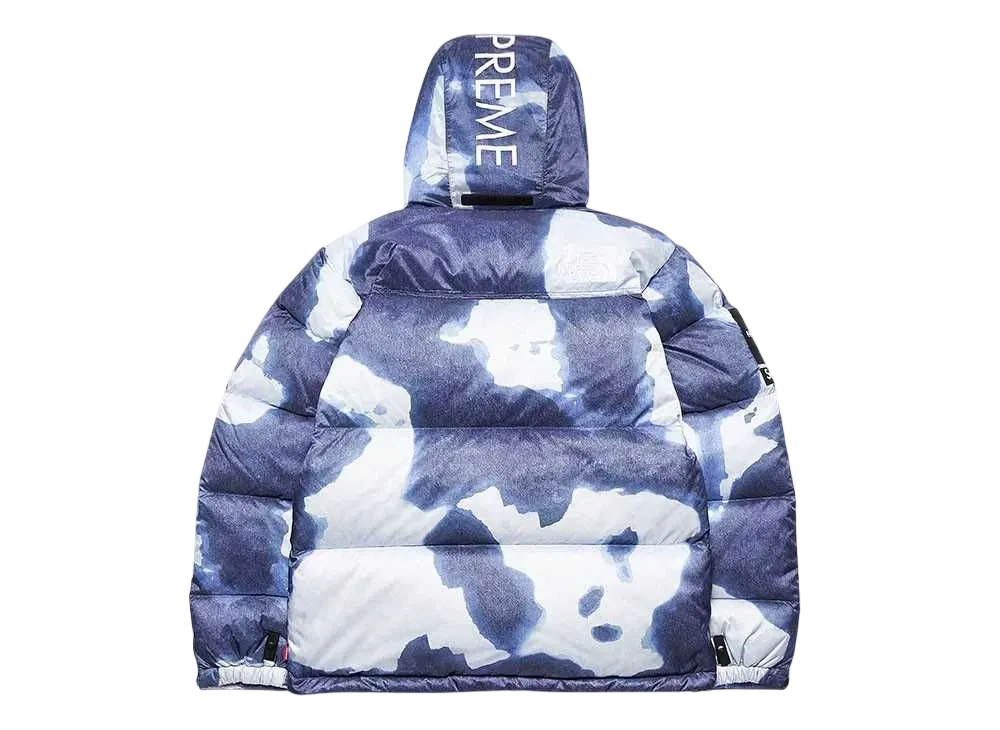 Supreme x The North Face Bleached Denim Print Nuptse Jacket