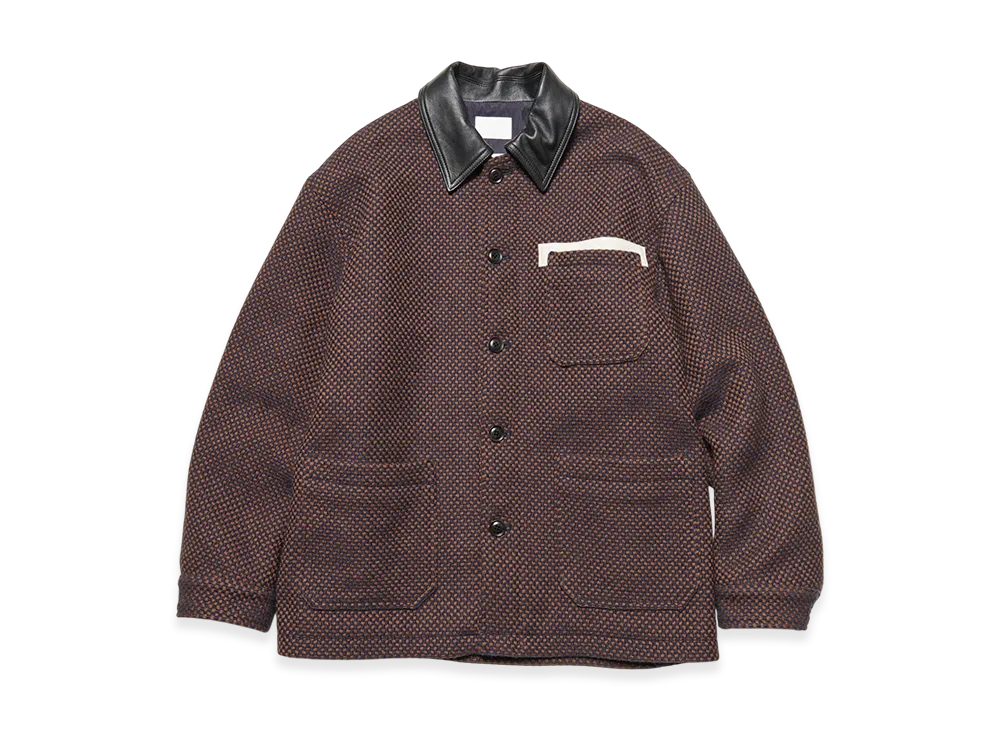 SOPHNET. x Kvadrat Leather Collar Coverall "Navy"