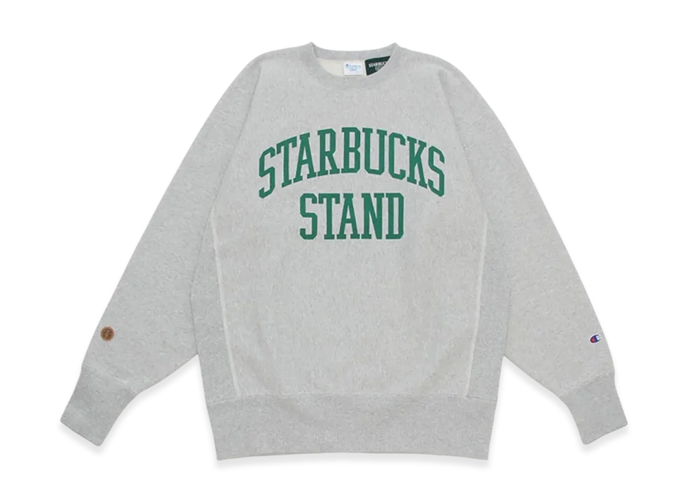 STARBUCKS STAND by BEAMS Champion Reverse Weave Sweatshirt "Grey"