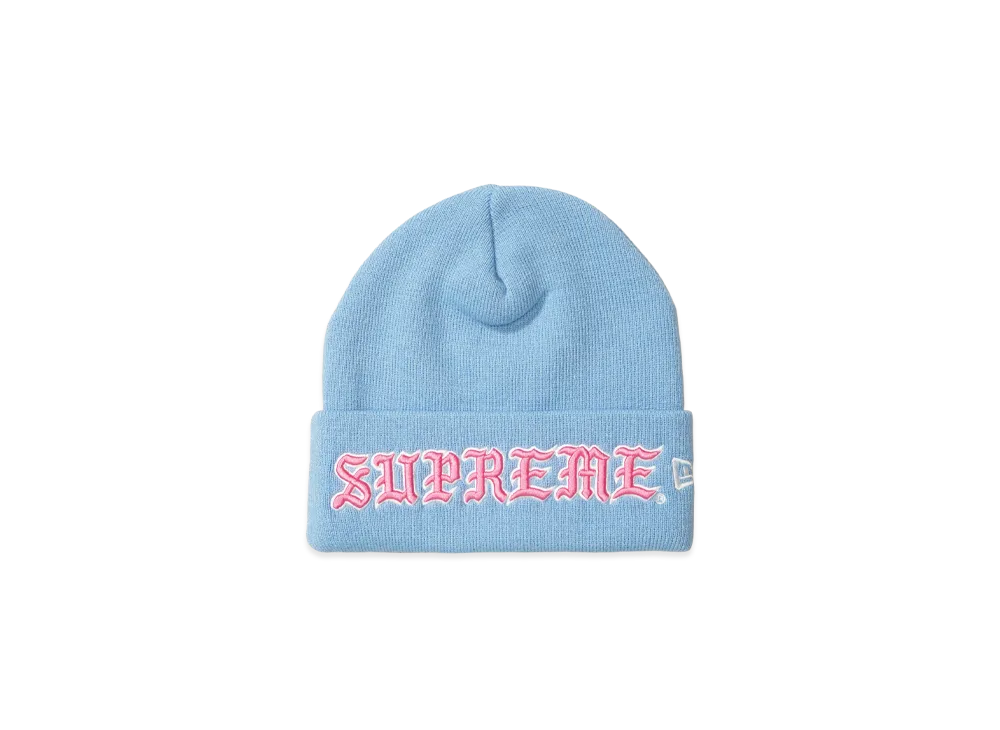 シュプリーム ニューエラ オールド イングリッシュ ビーニー "ライト ブルー"