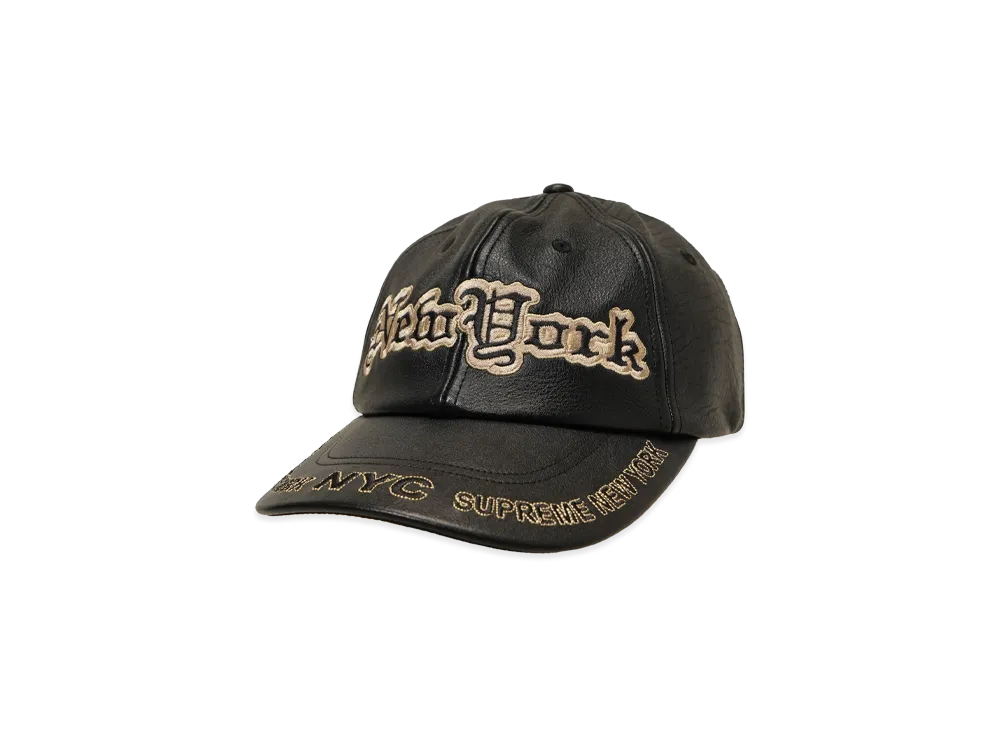Supreme New York Leather 6-Panel "Black"