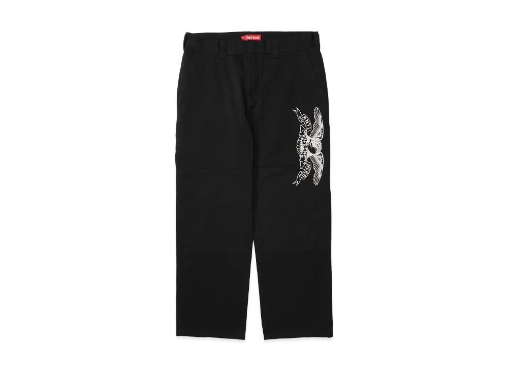 シュプリーム x アンタイヒーロー ワーク パンツ "ブラック"