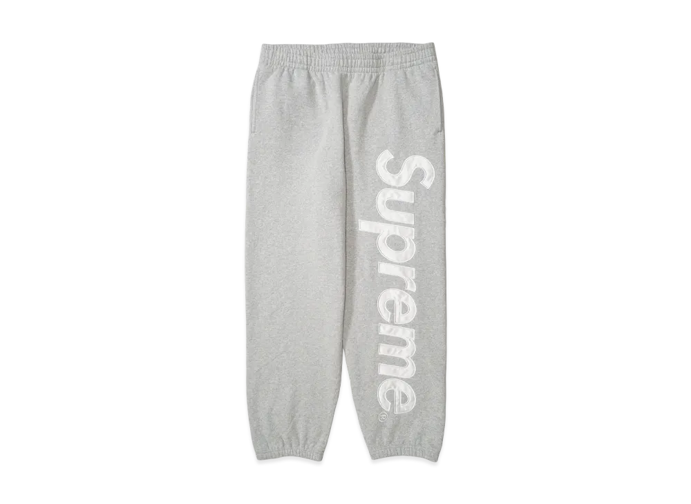 Supreme Satin Applique Sweatpant (25FW) "Heather Grey"