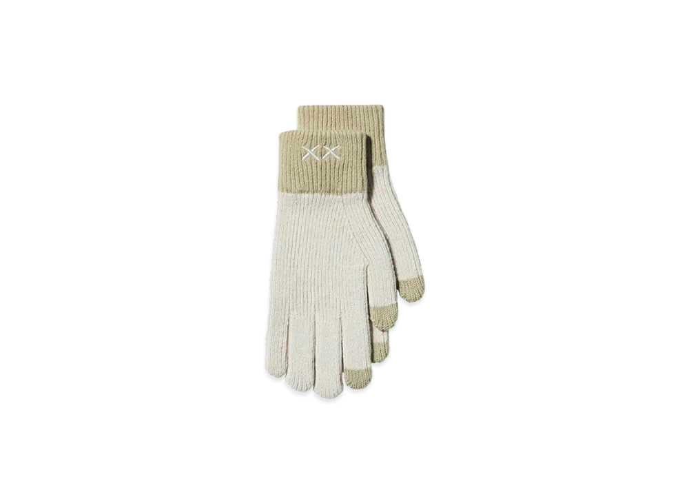 Uniqlo x KAWS Winter Heattech Knit Gloves "Off White"