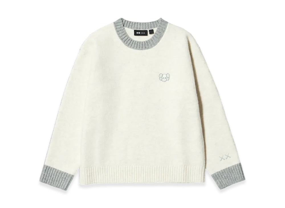 Uniqlo x KAWS Winter Kids Souffle Yarn Crewneck Sweater "Off White"