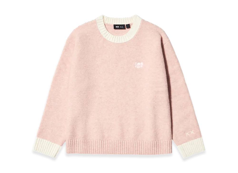 Uniqlo x KAWS Winter Kids Souffle Yarn Crewneck Sweater "Pink"