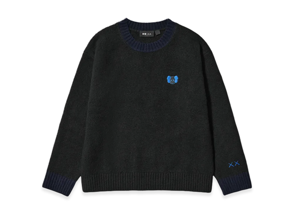 Uniqlo x KAWS Winter Kids Souffle Yarn Crewneck Sweater "Black"