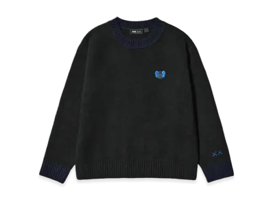 Uniqlo x KAWS Winter Kids Souffle Yarn Crewneck Sweater "Black"