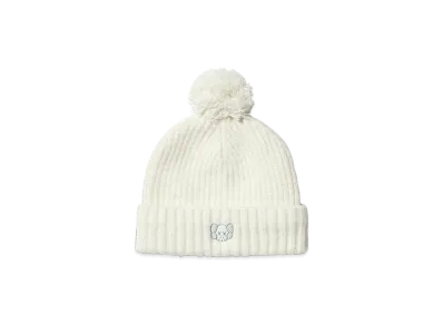 Uniqlo x KAWS Winter Kids Heattech Suffle Yarn Knit Cap "Off White"