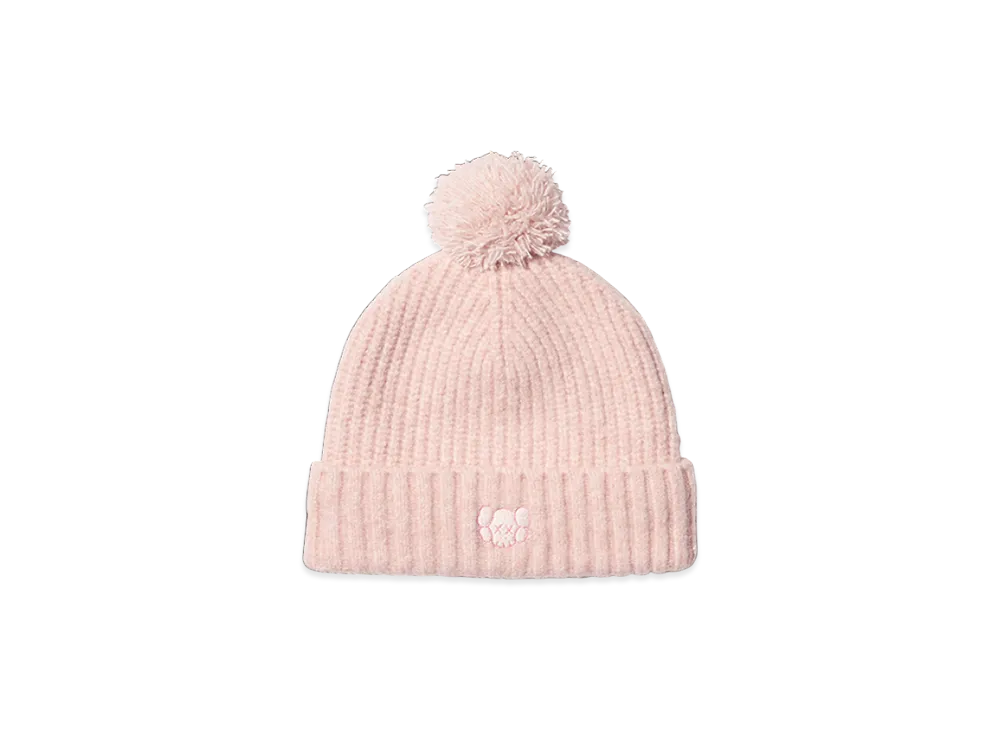 Uniqlo x KAWS Winter Kids Heattech Suffle Yarn Knit Cap "Pink"