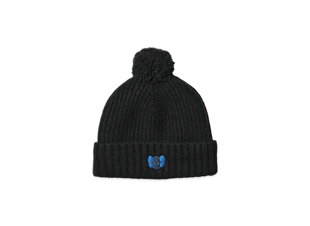 Uniqlo x KAWS Winter Kids Heattech Suffle Yarn Knit Cap "Black"