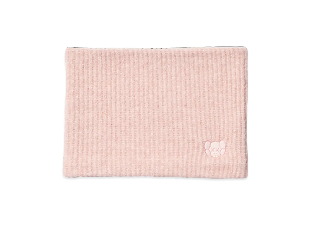 Uniqlo x KAWS Winter Kids Heattech Suffle Yarn Knit Neck Warmer "Pink"
