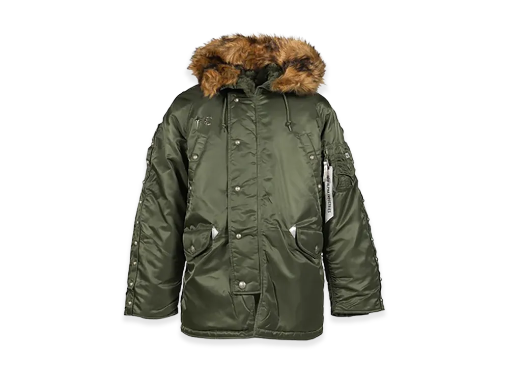 THUG CLUB x Alpha Industries AI N-3B Parka "Detachable Rivet Velcro" "Sage"