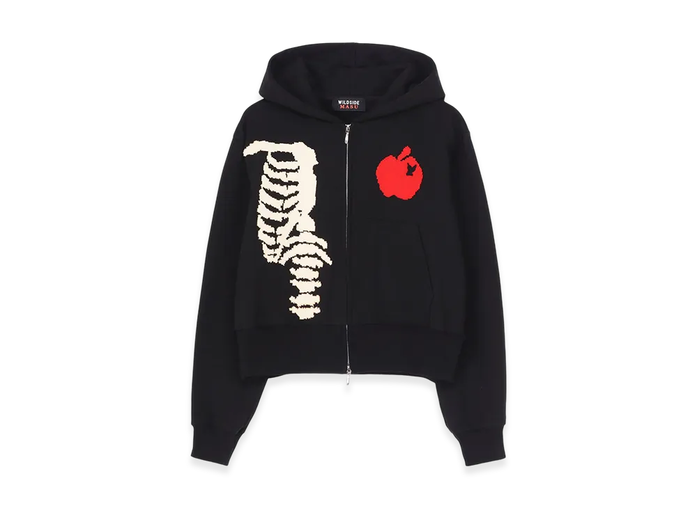 WILDSIDE YOHJI YAMAMOTO x M A S U Bone And Apple Zip-Up Hoodie "Black"