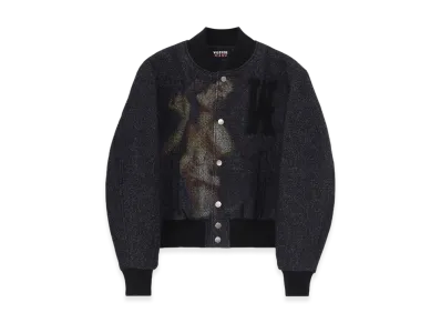 WILDSIDE YOHJI YAMAMOTO x M A S U Woman Portrait Varsity Jacket "Black"