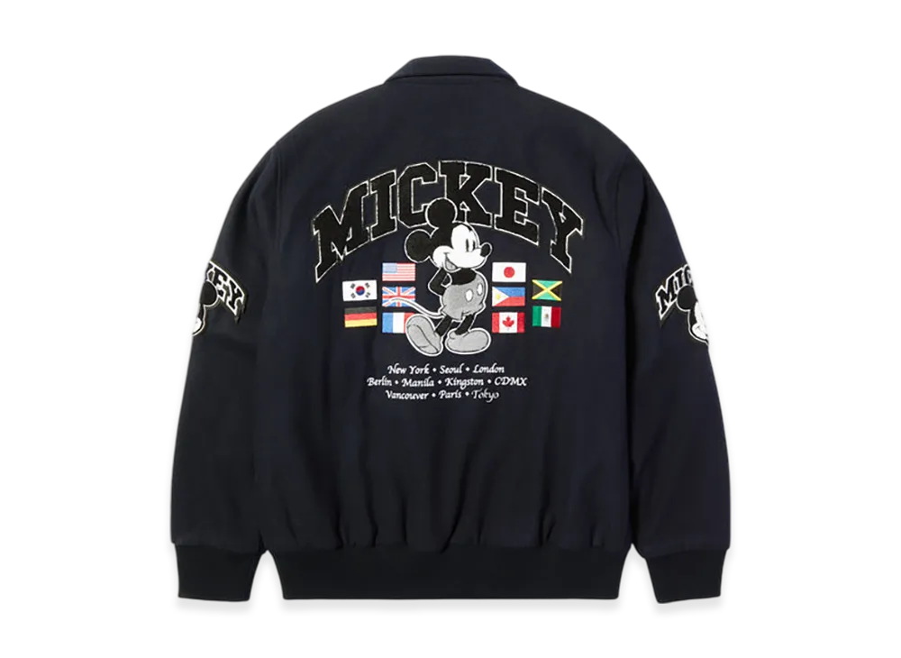 HUF x Disney Mickey Mouse Worldwide Tour Varsity Jacket "Navy"