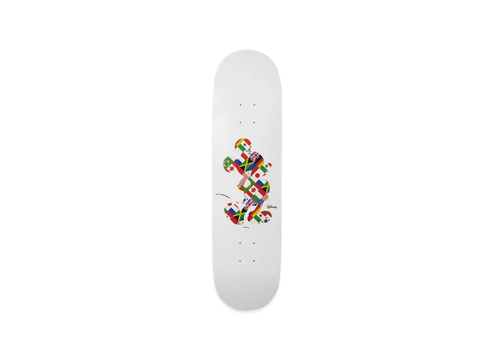 HUF x Disney Mickey Mouse Mickey Worldwide Tour Skate Deck "White"