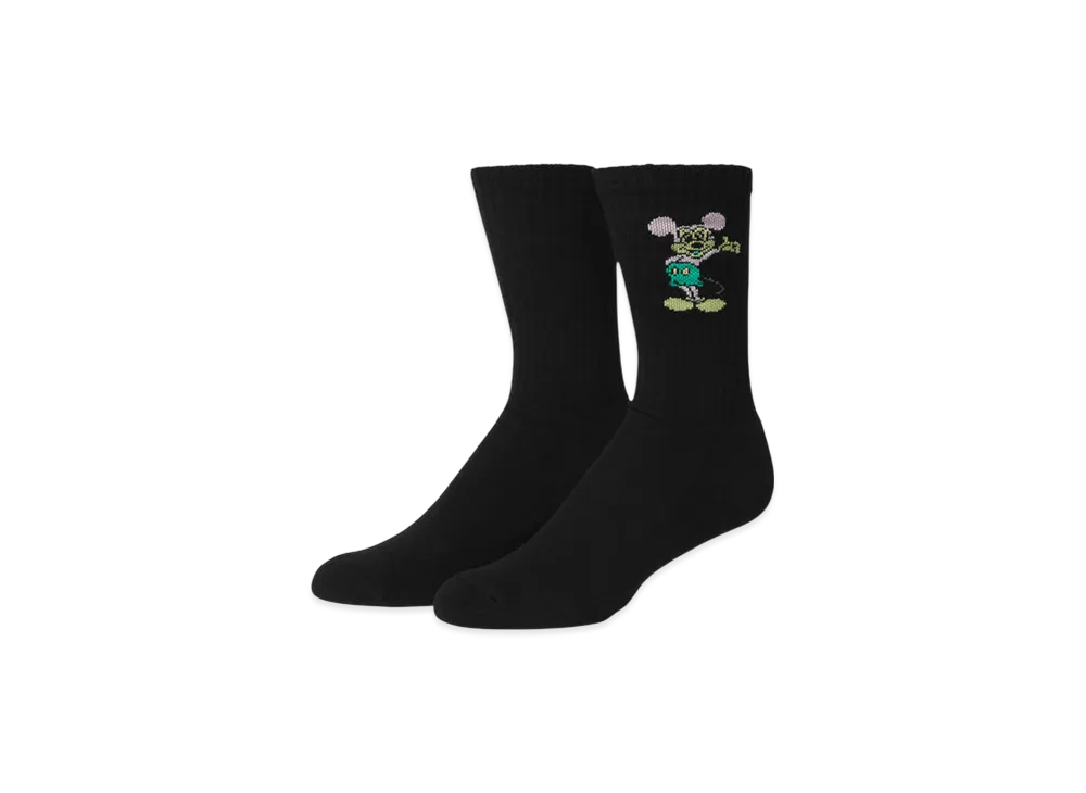 HUF x Disney Mickey Mouse Mickey Greetings Crew Socks "Black"