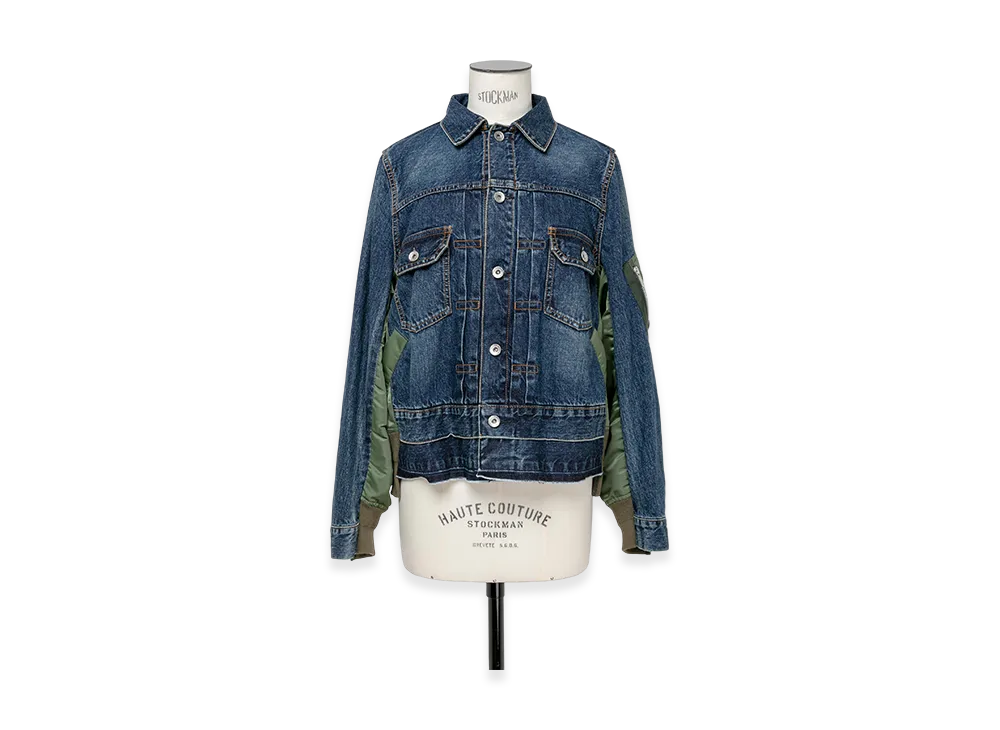 sacai Denim x Nylon Twill Jacket "Blue"