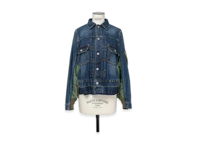 sacai Denim x Nylon Twill Jacket "Blue"