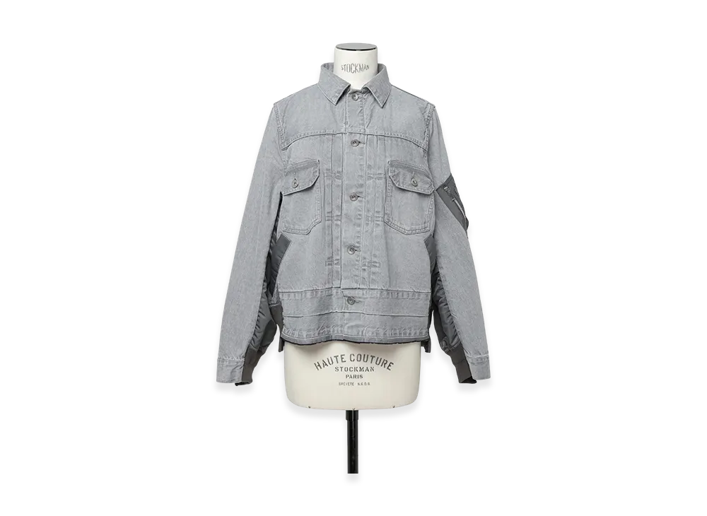 sacai Denim x Nylon Twill Jacket "Gray"