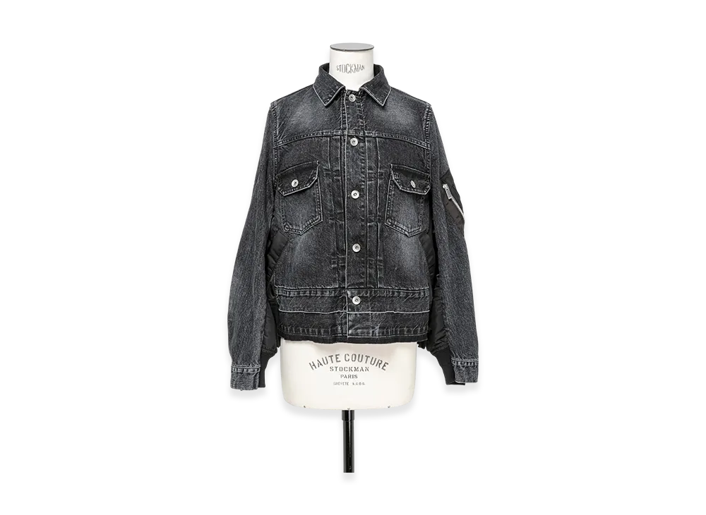 sacai Denim x Nylon Twill Jacket "Black"