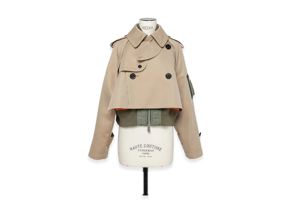 sacai Cotton Gabardine x Nylon Twill Blouson "Beige"