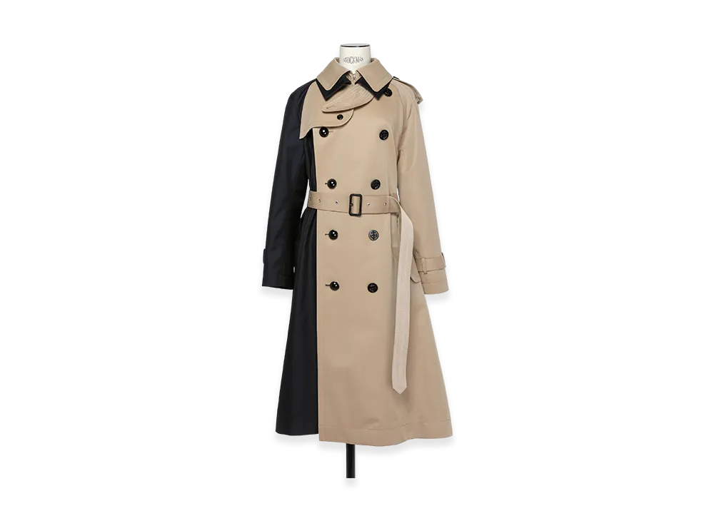 sacai Cotton Gabardine Coat "Navy/Beige"