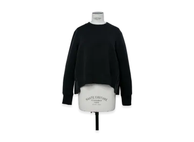 sacai Sponge Sweat x Cotton Poplin Pullover "Black/Black"