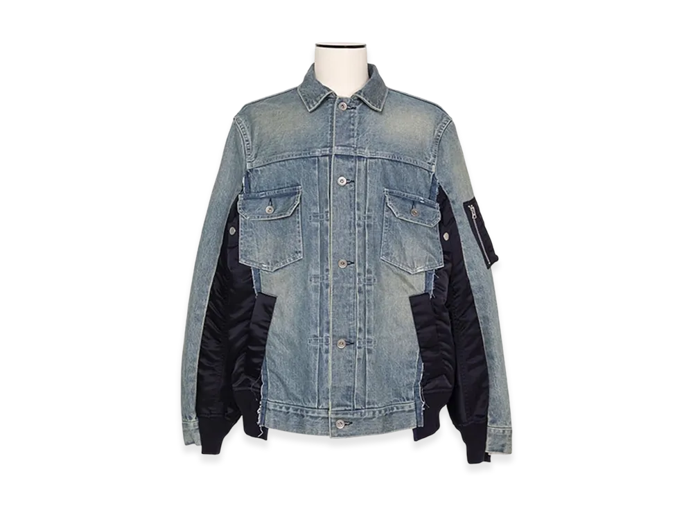 sacai Denim x Nylon Twill Jacket "Light Blue"