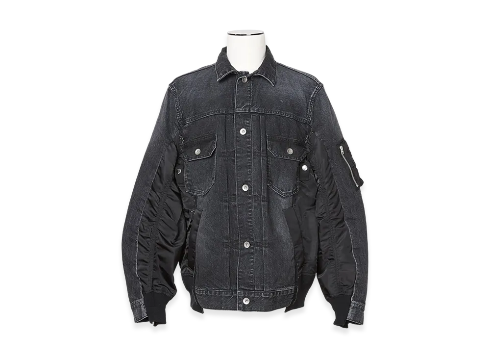 sacai Denim x Nylon Twill Jacket "Black"