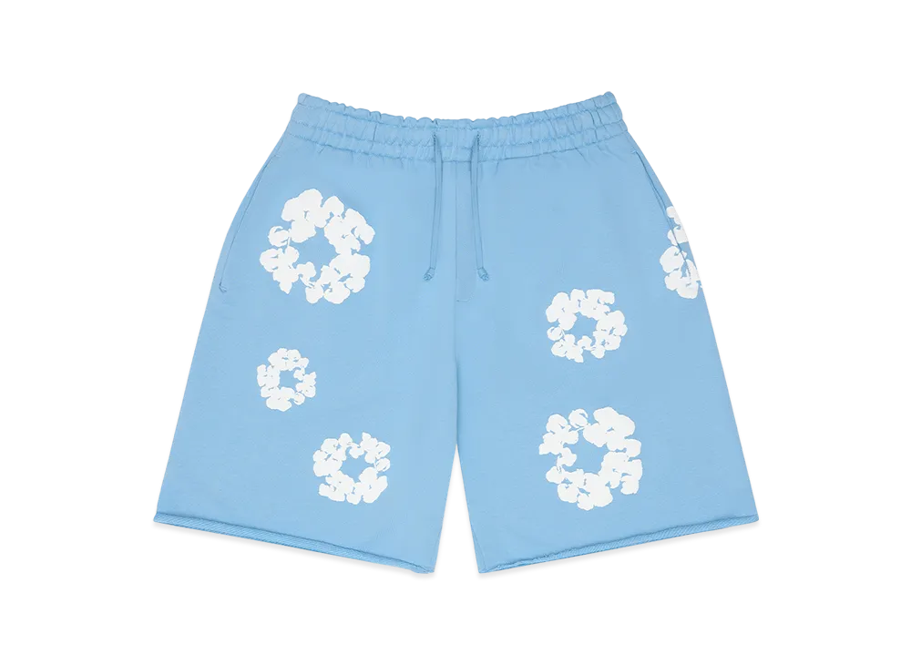 【中古】DENIM TEARS デニムティアーズ Cotton Wreath Sweat Shorts コットンリース スウェット ショーツ M 青 ブルー DENIM TEARS Cotton Wreath Sweatshorts 