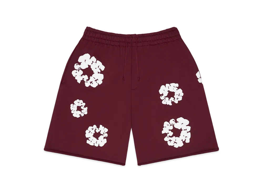 DENIM TEARS Cotton Wreath Sweatshorts "Burgundy"
