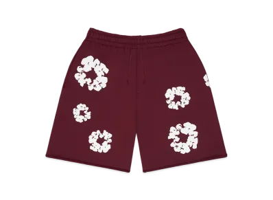 DENIM TEARS Cotton Wreath Sweatshorts "Burgundy"