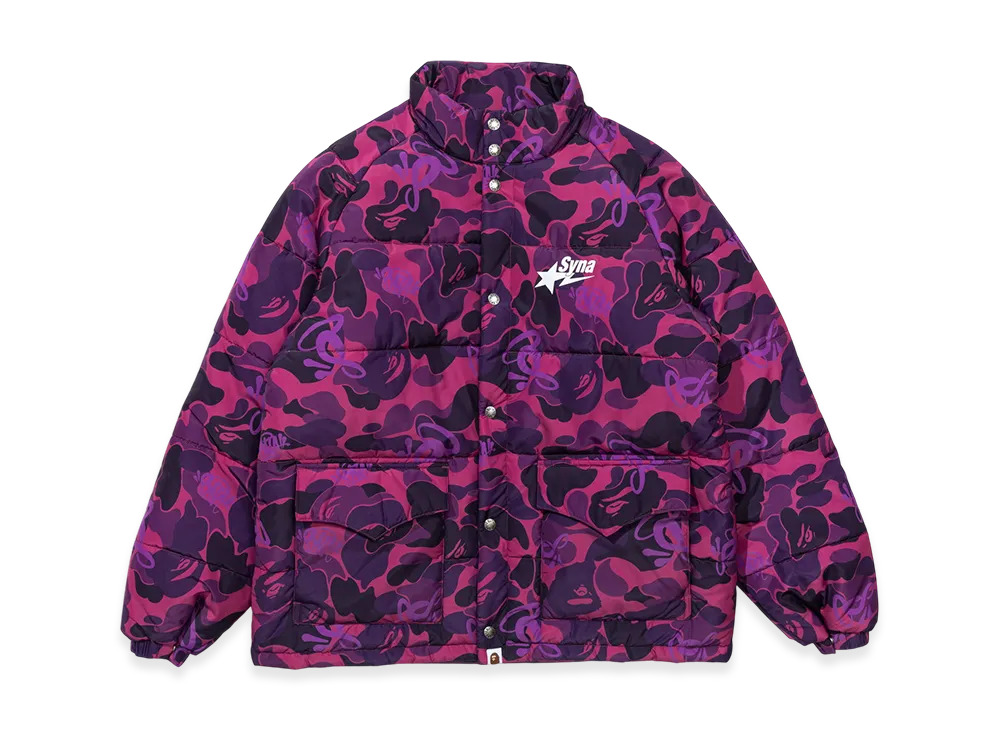 A BATHING APE x Spotify x SYNA World by Central Cee Camo Puffer Jacket "Purple"