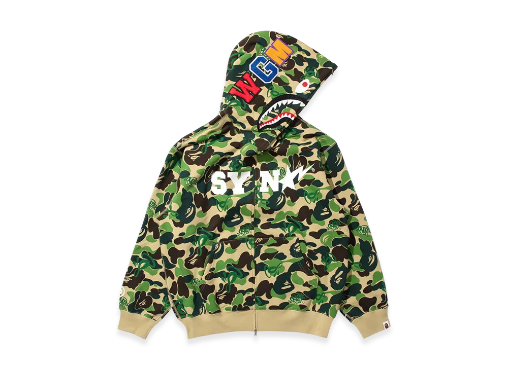 A BATHING APE x Spotify x SYNA World by Central Cee Camo Shark Full Zip Hoodie "Green"