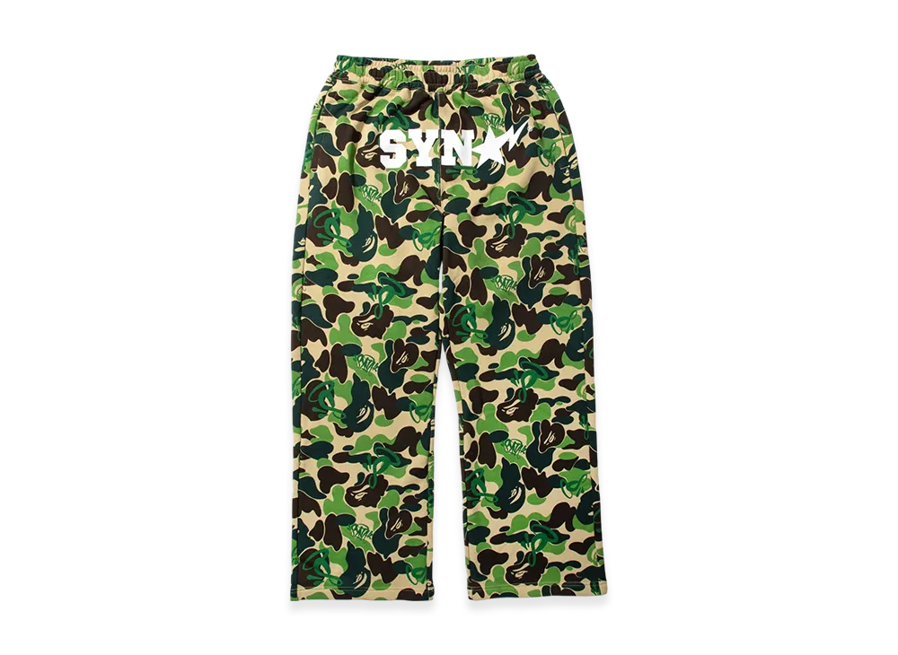 A BATHING APE x Spotify x SYNA World by Central Cee Camo Relaxed Fit Sweatpants "Green"