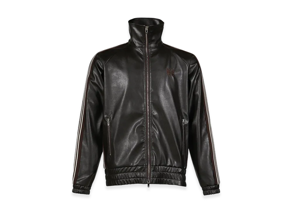 NEEDLES x NUBIAN Track Jacket - Synthetic Leather (Exclusive) "Dark Brown"
