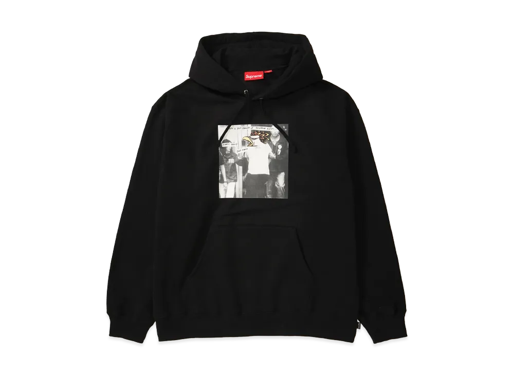 シュプリーム x アンタイヒーロー フード スウェットシャツ "ブラック"