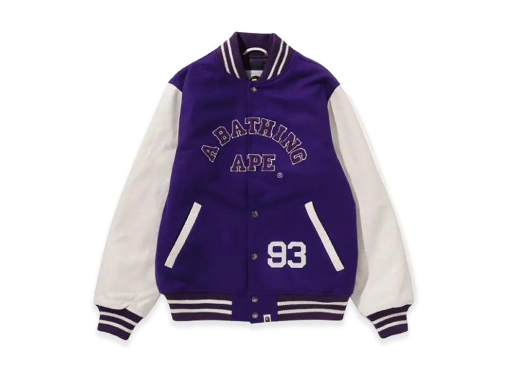 A BATHING APE Giant Ape Head Varsity Jacket M "Purple"