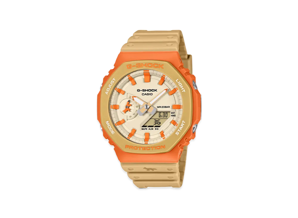 Casio G-Shock x Maison Kitsune 2100 Series GA-2110MK-5AJR "Beige/Orange"