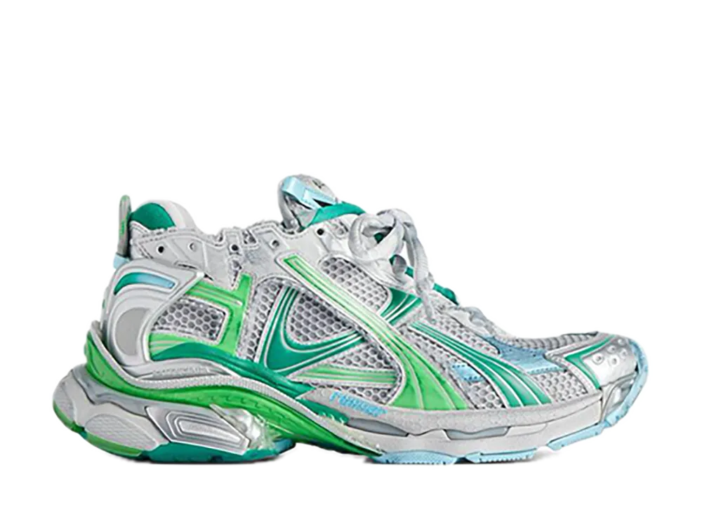 BALENCIAGA Women's Runner Sneakers "Grey/Green/Blue"