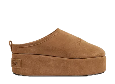BALENCIAGA Women's Alaska Soft Platform Mule "Brown/White"
